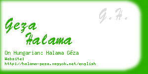 geza halama business card